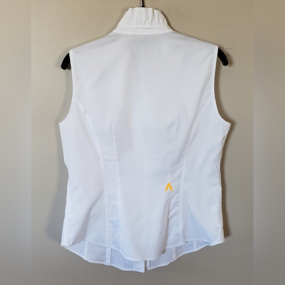 Brooks Brother's Women's White Sleeveless Ruffled Blouse Tank Size 8 - Picture 2 of 6